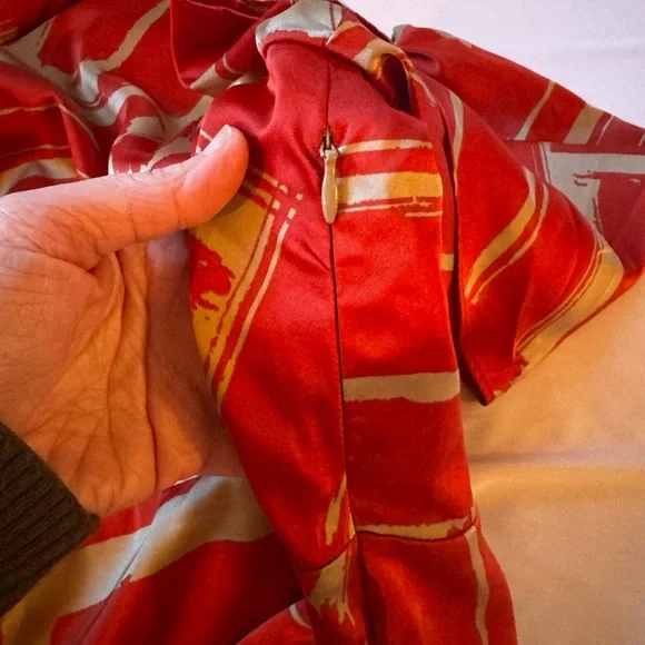 Banana Republic Red and Gold Midi Dress - Picture 7 of 11